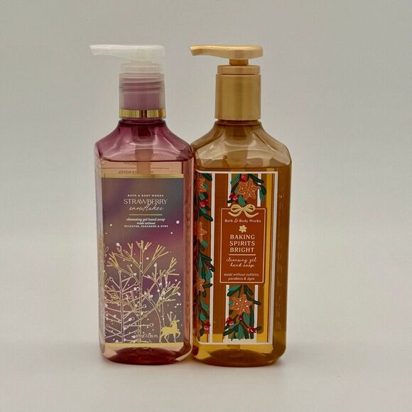 Bath & Body Works Winter Hand Soaps Strawberry Snowflakes Baking Spirits Bright - Picture 2 of 6